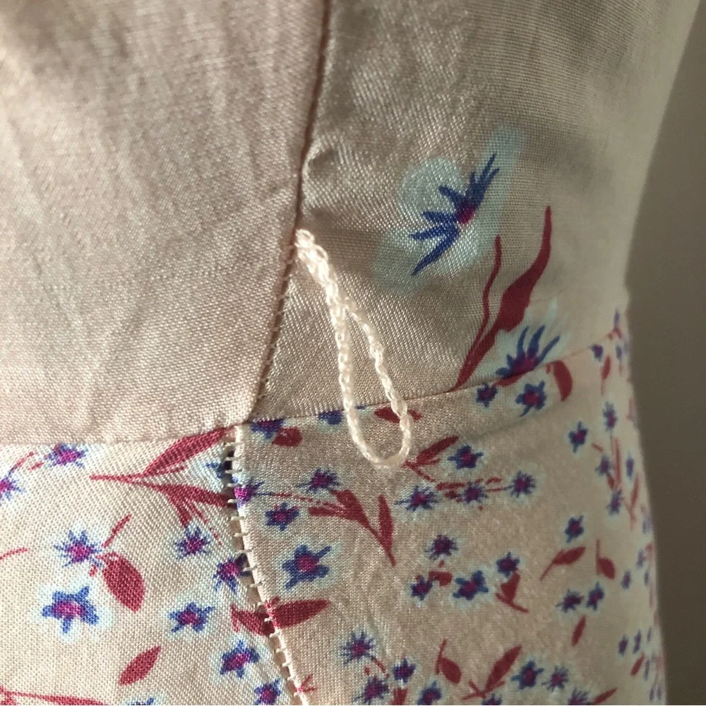 Bebop peach pink short flowered‎ patch dress small